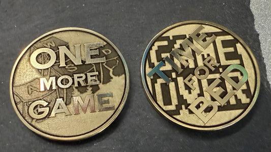 Laser Engrave Brass Coin - Gamer Decision Coin